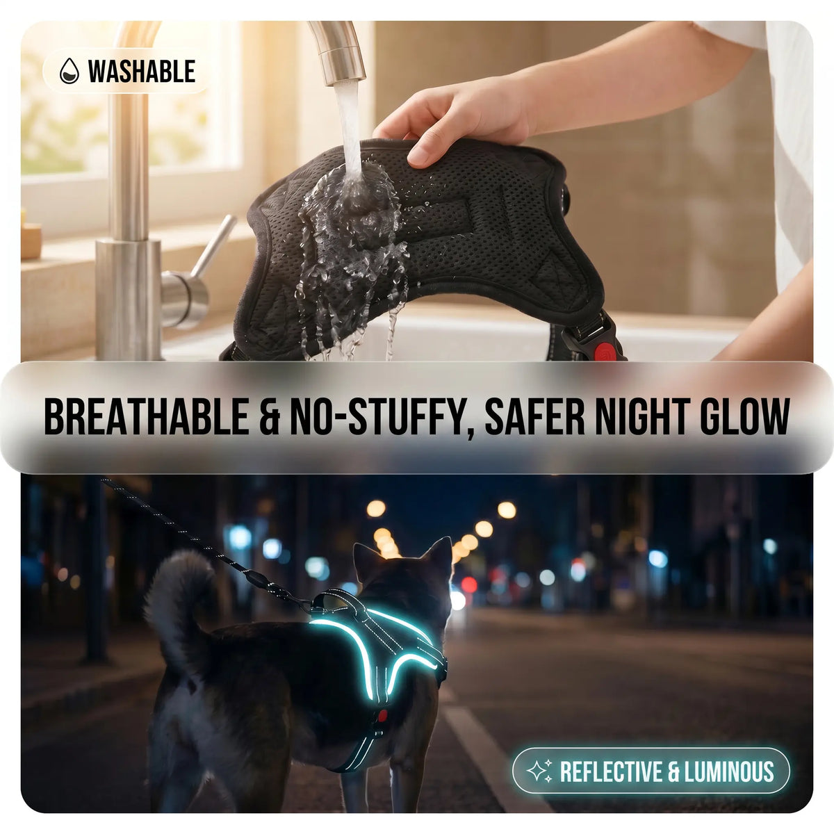 Durable Reflective No-Pull Dog Harness and Leash Set - 5FT Adjustable, Breathable, Waterproof Design for Hiking, Training, and Daily Walks