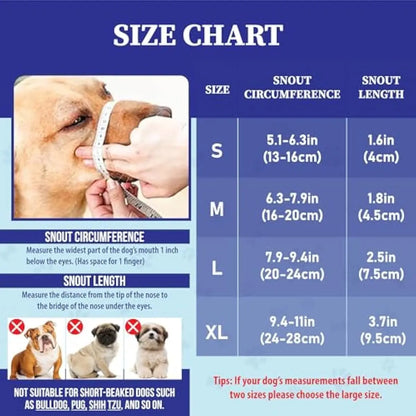 Adjustable Air Mesh Dog Muzzle for Various Breeds - Prevents Barking, Scavenging, Licking, and Chewing